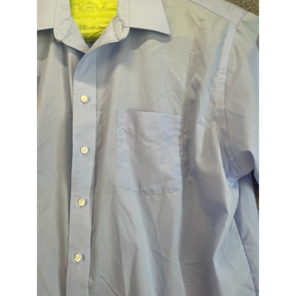 Stafford Classic Fit Short Sleeve Shirt Men's Size 18 Blue Short Sleeve Preppy - Picture 2 of 5